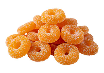 Sweet orange rings sparkle with sugar coating
