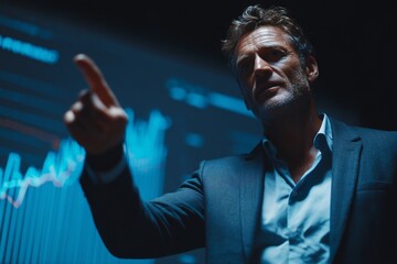 a business man presenting to the team