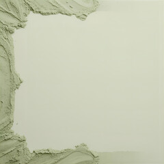 Obraz premium Creative Flatlay with Matcha Abstract Cream Texture Framing on Pastel Surface