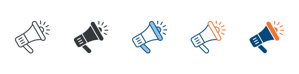 Advertising Icon Set Multiple Style Collection 