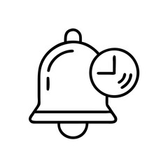 Obraz premium Notification bell icon with clock symbol representing goal tracking 