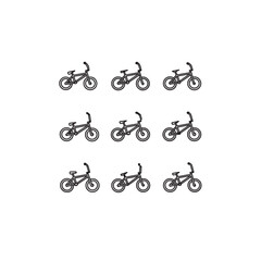 BMX Bike line art extreme stunts action concept