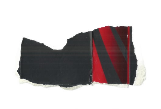Torn Paper Texture with Red and Black Diagonal Stripes