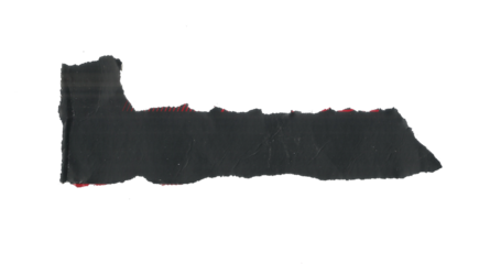 Long Torn Black Paper Strip Texture with Red Accents