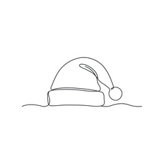Simple line drawing of a santa hat isolated on white background