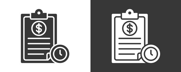 Invoice Icon Set Vector Collection Isolated In Black And White