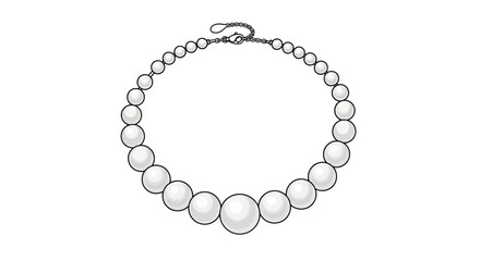 Obraz premium Elegant Pearl Necklace with Graduated Bead Sizes.
