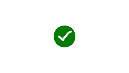 Green circle with white check mark tick correct