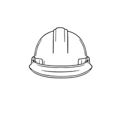 Construction helmet line art ensures maximum safety