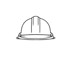 Construction helmet line art worn on site