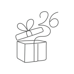 Boxing Day gift box, winter sale, ribbon, present, holiday shopping. Boxing Day sale is celebrated every year on 26 December.