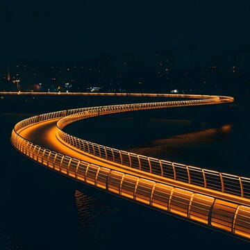 Long exposure of henderson waves bridge at night in singapore