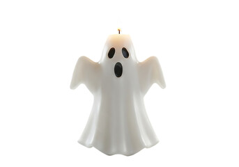 Spooky ghost candle glows with playful Halloween spirit