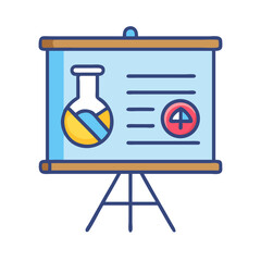 Presentation board illustrating science and business data analytics concept