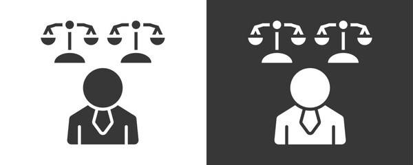 Lawyer Icon Set Vector Collection Isolated In Black And White