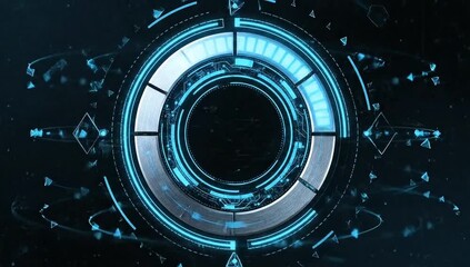 Modern futuristic neon circle graphic with dynamic movement and sci-fi technology - Powered by Adobe