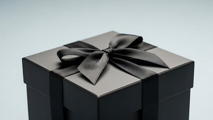 Elegant Black Gift Box with Satin Bow Perfect for Special Occasions and Celebrations