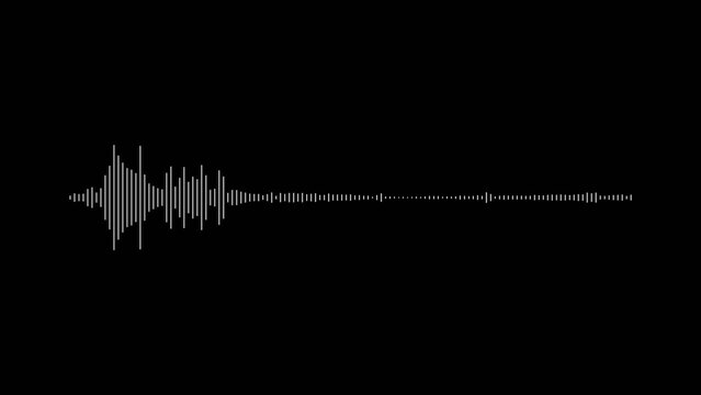 White sound wave graphic on black background audio waveform