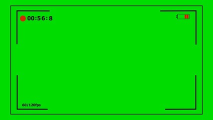 Green screen recording interface with timer and battery indicator image