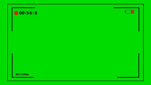 Green screen recording interface with timer and battery indicator image