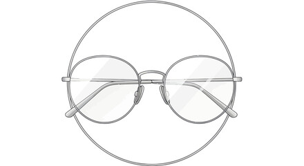 Round Metal Frame Eyeglasses with Clear Lenses.