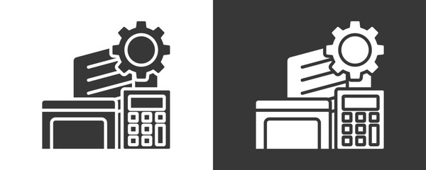 Asset Management Icon Set Vector Collection Isolated In Black And White