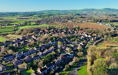 Aerial view of Residential homes town houses in Drumbeg Village Co Down Northern Ireland