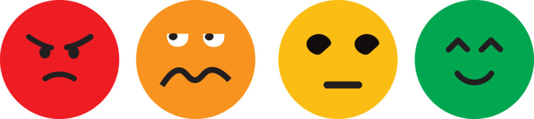 Rating emoji set with bad, Rating smiley, angry, happy emojis, customer feedback and product experience, excellent indicator for customer feedback,
