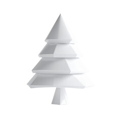 Fototapeta premium Isolated green pine Christmas tree decoration with star and ornaments for holiday celebration on white background