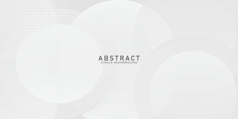 Abstract modern white and gray circle overlapping with halftone background. Minimal style Design. for presentation,banner, cover, web, flyer, card, poster, wallpaper,slide, magazine. Vector EPS10