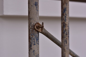 Scaffolding Clamps in used Close up, eliable iron scaffolding