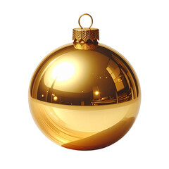 Golden Christmas ball with ornate gold ornament, a festive holiday decoration object