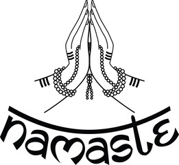 Namaste gesture vector hand drawn	