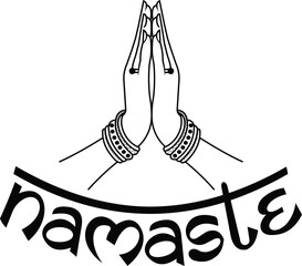 Namaste gesture vector hand drawn	