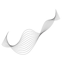 Aesthetic abstract line wave vector element