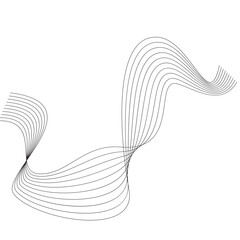 Aesthetic abstract line wave vector element