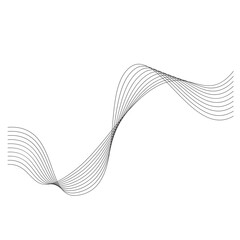 Aesthetic abstract line wave vector element
