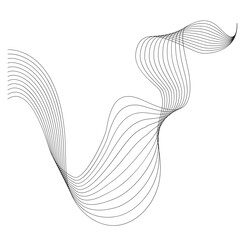 Aesthetic abstract line wave vector element