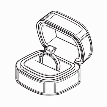 Ring box Vector Images Isolated on white background