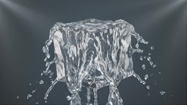 Water Cube Transforms and Melts Slowly in Studio Setting
