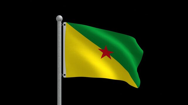Seamless Animated Waving Flag of French Guiana 4K