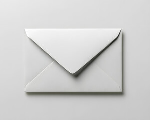 Crisp white envelope with closed flap and clean edges, simple and minimal design.