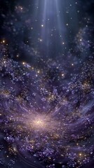 Naklejka premium Wallpaper background illustration poster in light and shadow, jewelry, diamond and crystal theme, Korean KPop style, purple, pink and black