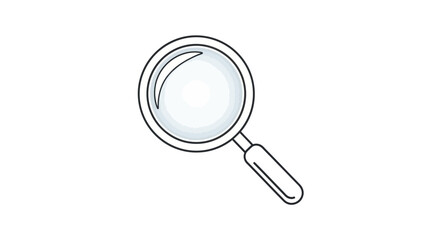 Simple Black and White Magnifying Glass Illustration.