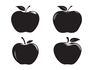 Beautiful simple apple silhouette design in vector style