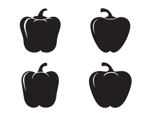 Stunning bell pepper silhouette set with bold shapes