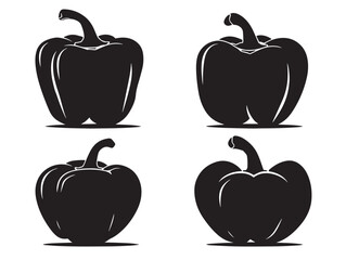Beautiful simple bell pepper silhouette artwork with clarity