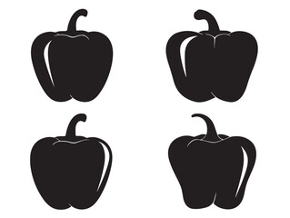 Elegant gorgeous bell pepper silhouette collection in vector