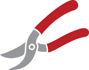 Garden pruning shears red handle