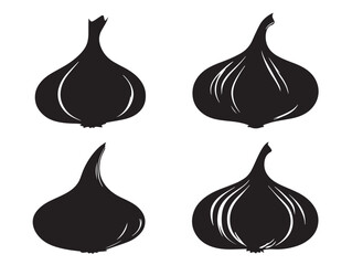 Gorgeous garlic silhouette icon drawn with elegant vector artwork